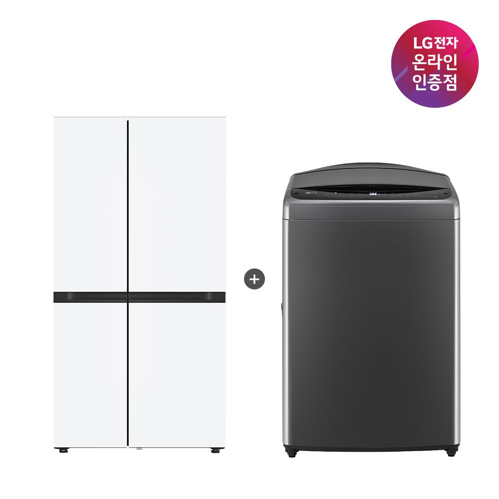 LG전자 LG 오브제컬렉션 냉장고+LG 통돌이 세탁기 (S836MQQ012 + T19MX8A)