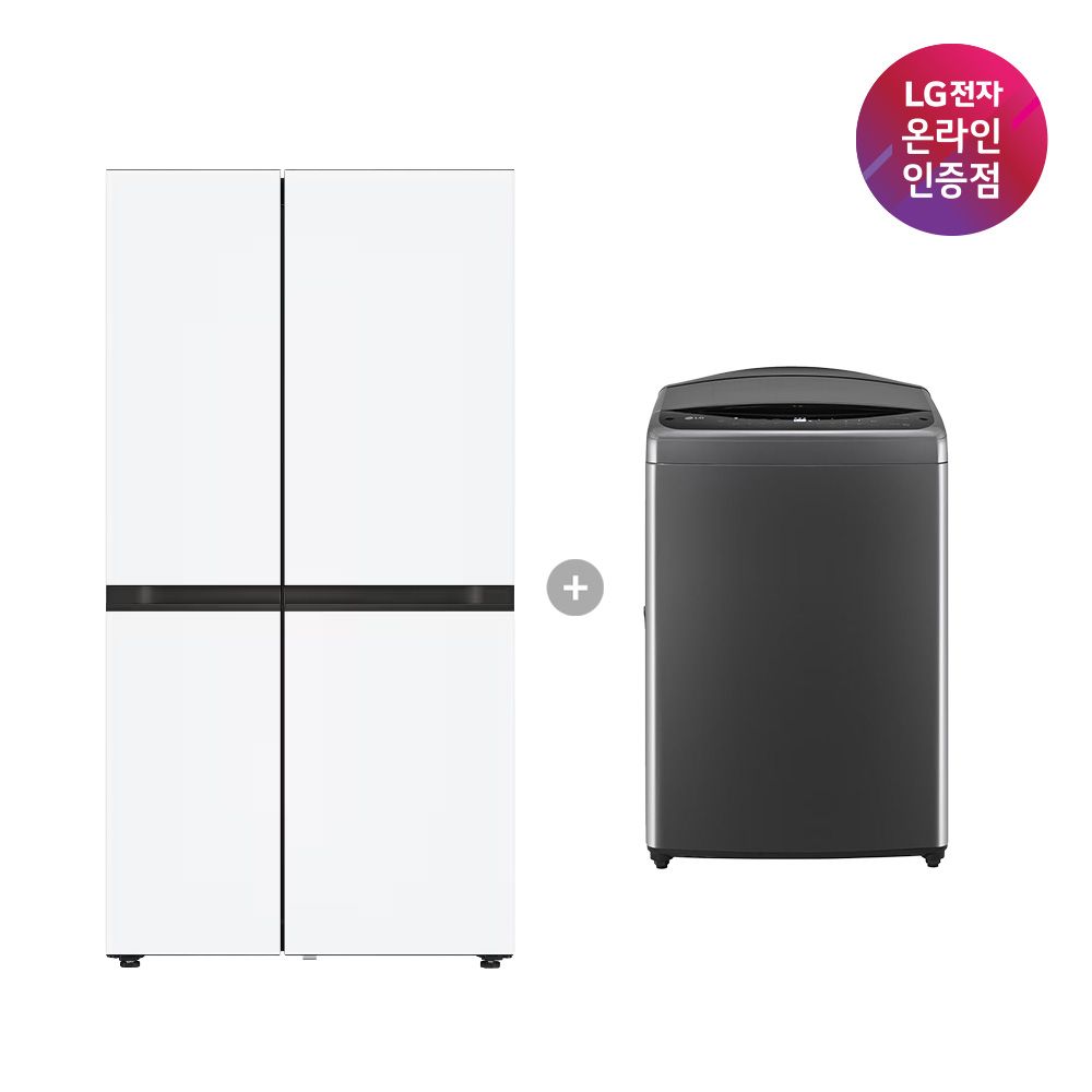 LG전자 LG 오브제컬렉션 냉장고+통돌이 세탁기 (S836MQQ012 + T19MX8A)
