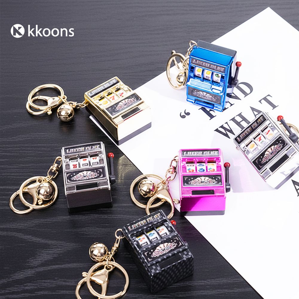 [신상품] 꾼스 슬롯머신 777럭키 열쇠고리 특이한 키링 가방고리