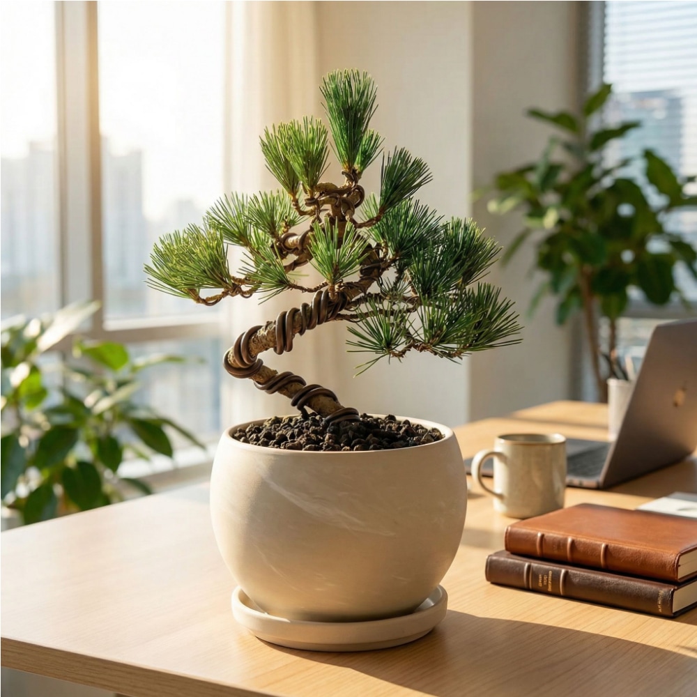 고미플라워 소나무 오엽송 분재 둥근 독일토분 화분 개업 생일 승진 취업 영전 시아버지선물