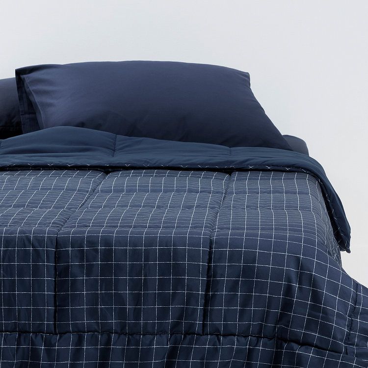 JAJU(자주) 그리드 피치스킨 차렵이불_SS_네이비 