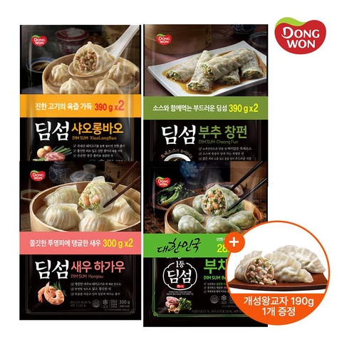동원 딤섬만두 300g 6봉 4종 + 개성왕교자 190g 1개 증정