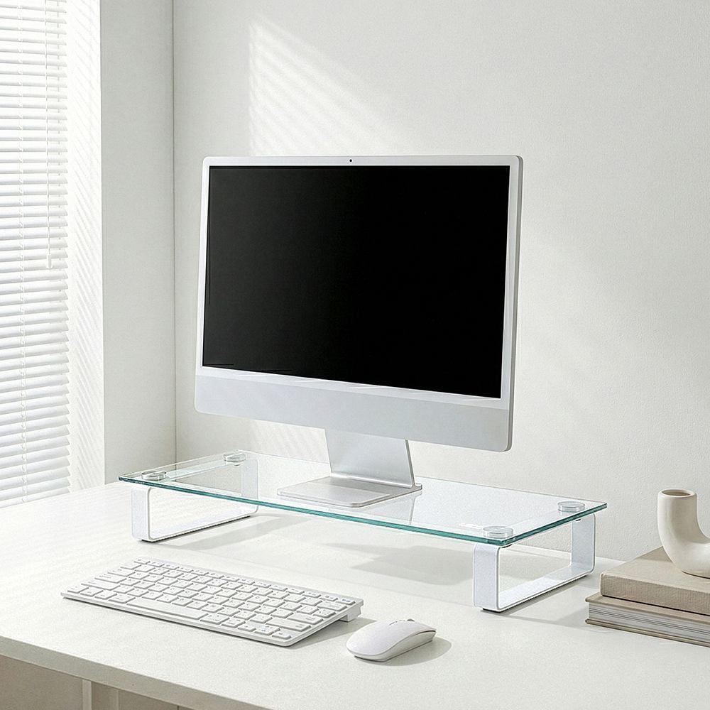 [오늘출발] [신상품] 레토 프리미엄 고강도 강화유리 모니터 받침대 (55218cm) LMS-G01