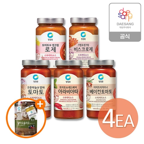 청정원 스파게티소스 4병 + 싱글파우치