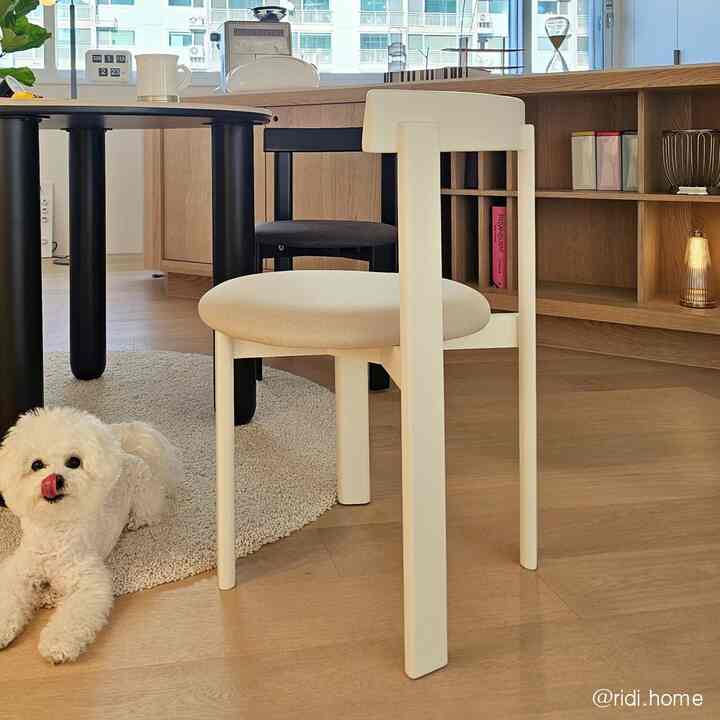 ベック 天然木ファブリックチェア［3色］