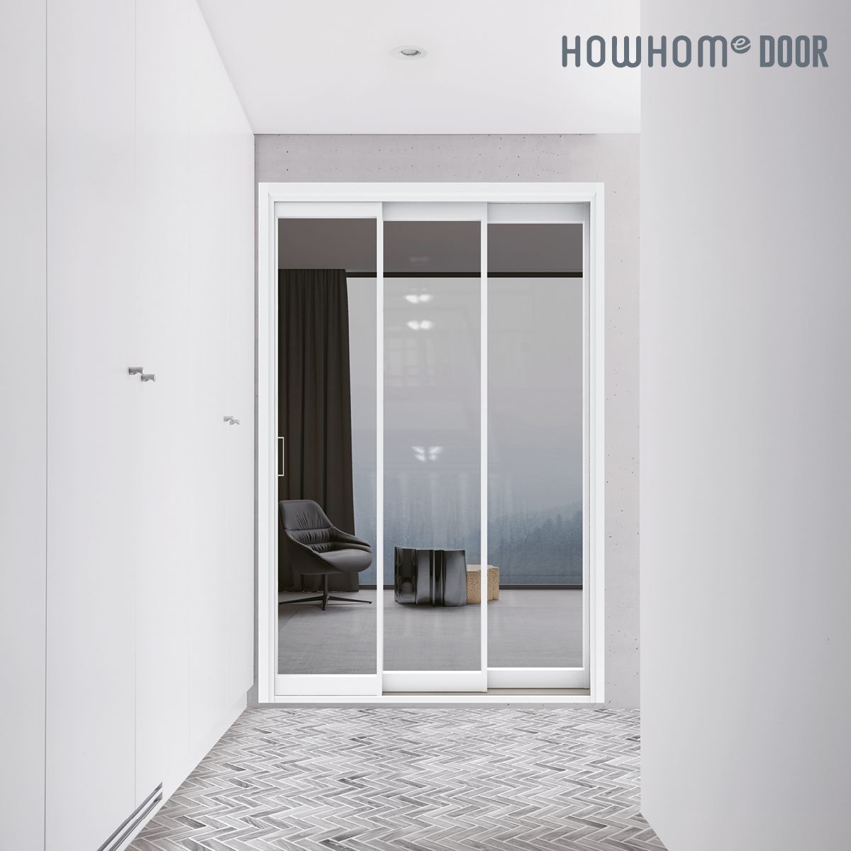 노루하우홈 초슬림 3연동중문 슬라이딩 현관 중문 도장타입 오픈형