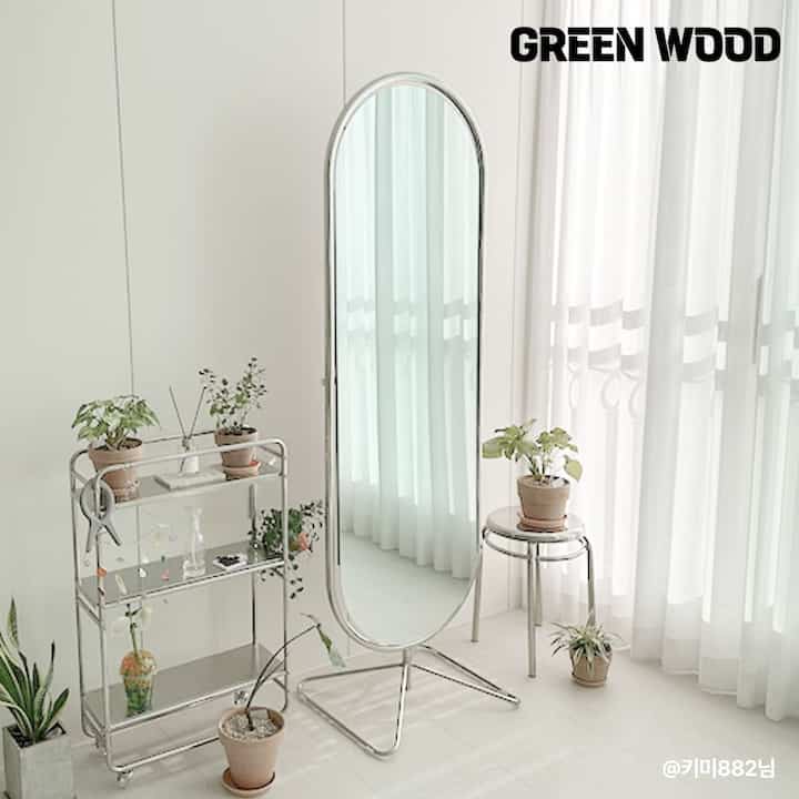 trini ステンレス 全身鏡 楕円形［3種］