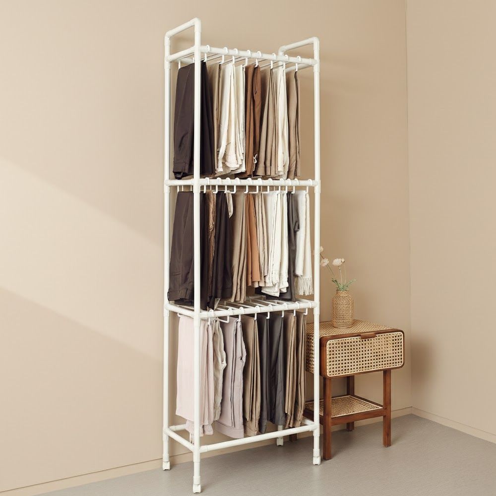 MF매직하우스 카트형 이동식 바지걸이 행거 3단 