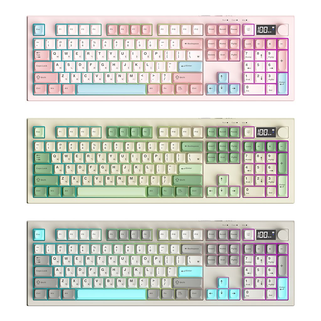 AULA S102Pro 유무선 독거미 한글 저소음 키보드 펀키스 국내정품 멤브레인 (키스킨 포함)