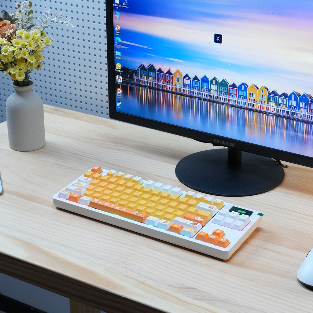 다얼유 A87MASTER 8K 유 무선 텐키리스 기계식 키보드 망고캣