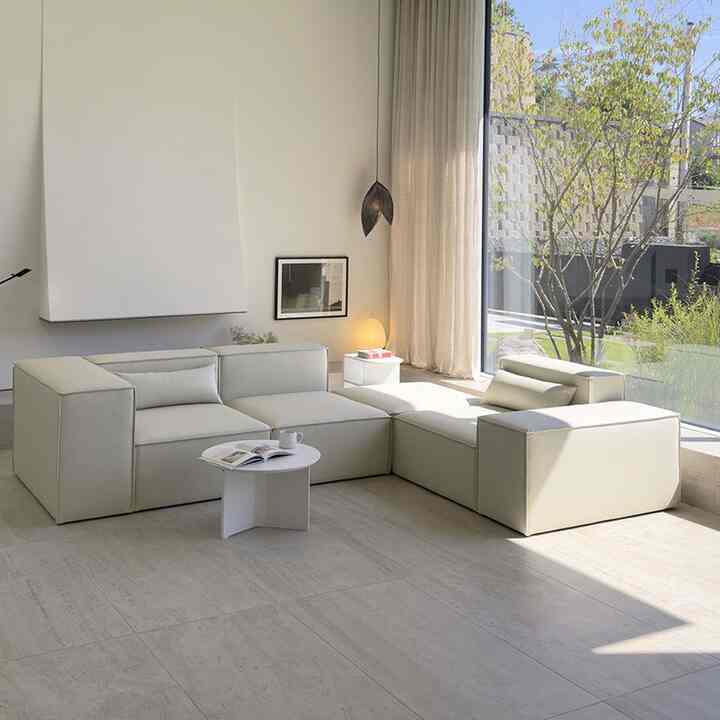 Argo 4人掛けレザーソファ［14色・2種］