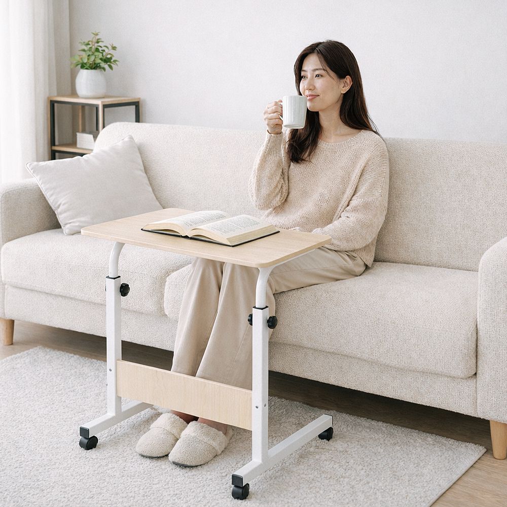 [신상품] 팬물산 이지라이프 이동식 사이드 테이블 높이조절 쇼파 간이 보조 책상 거실 침실 협탁