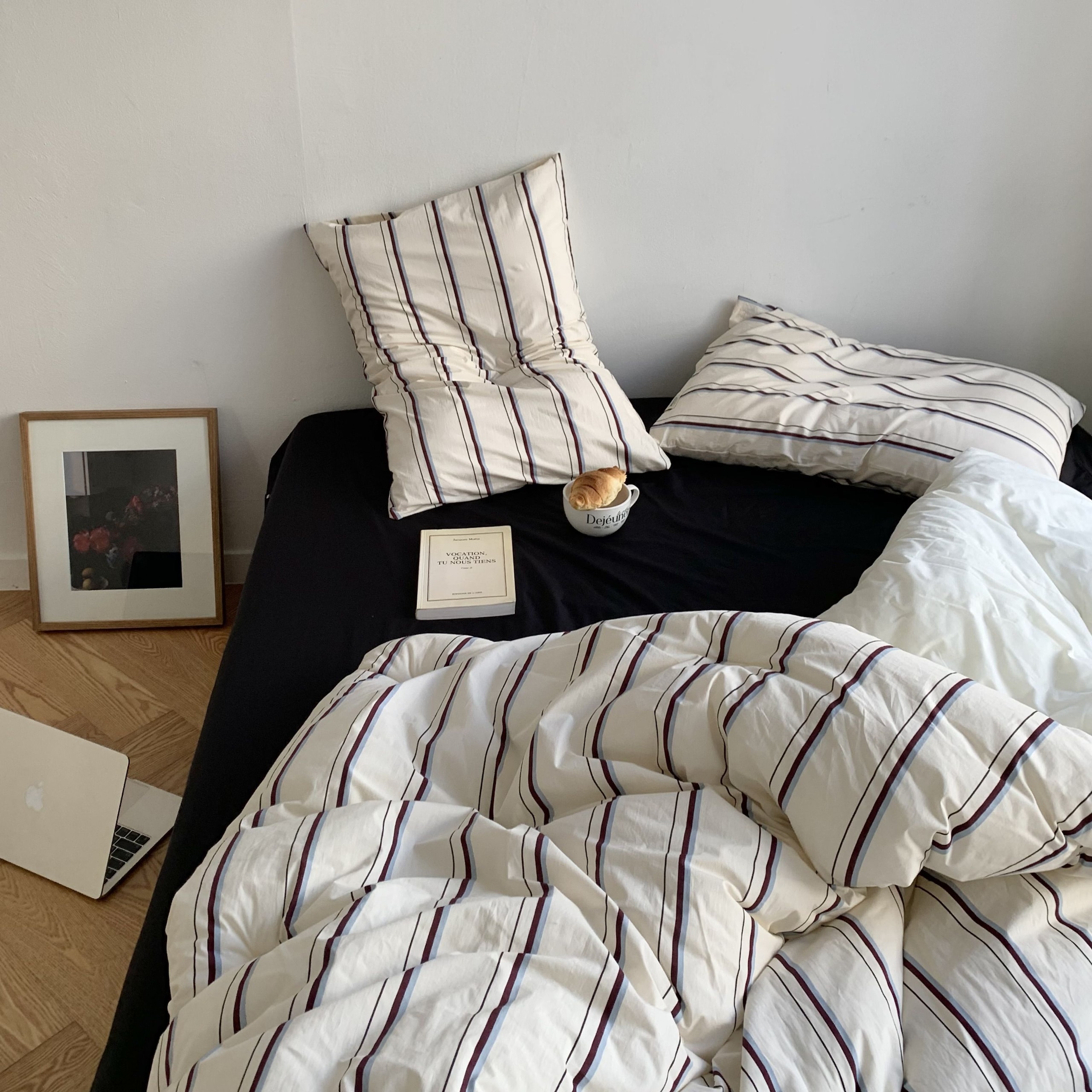 [오늘출발] [신상품] 비비홈 [알러쉴드] 비포선셋 알러지케어 60수 고밀도 스트라이프 차렵이불 2컬러