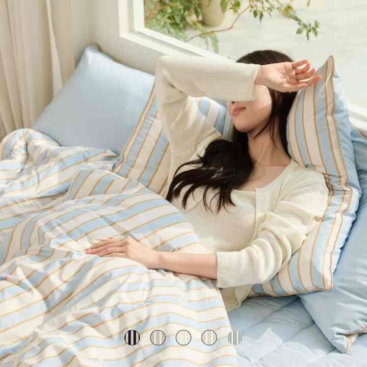 Allermedi ポインライン カバーのいらない布団セット［4色・3種・3サイズ］