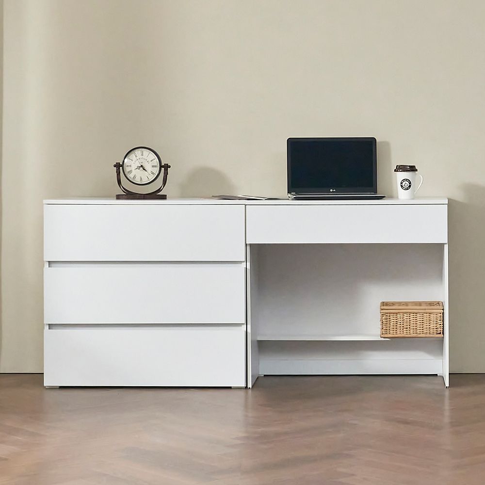 [신상품] 퍼니아트 엔젤 E0 조명 화장대 3단 서랍장 800 거울제외 세트