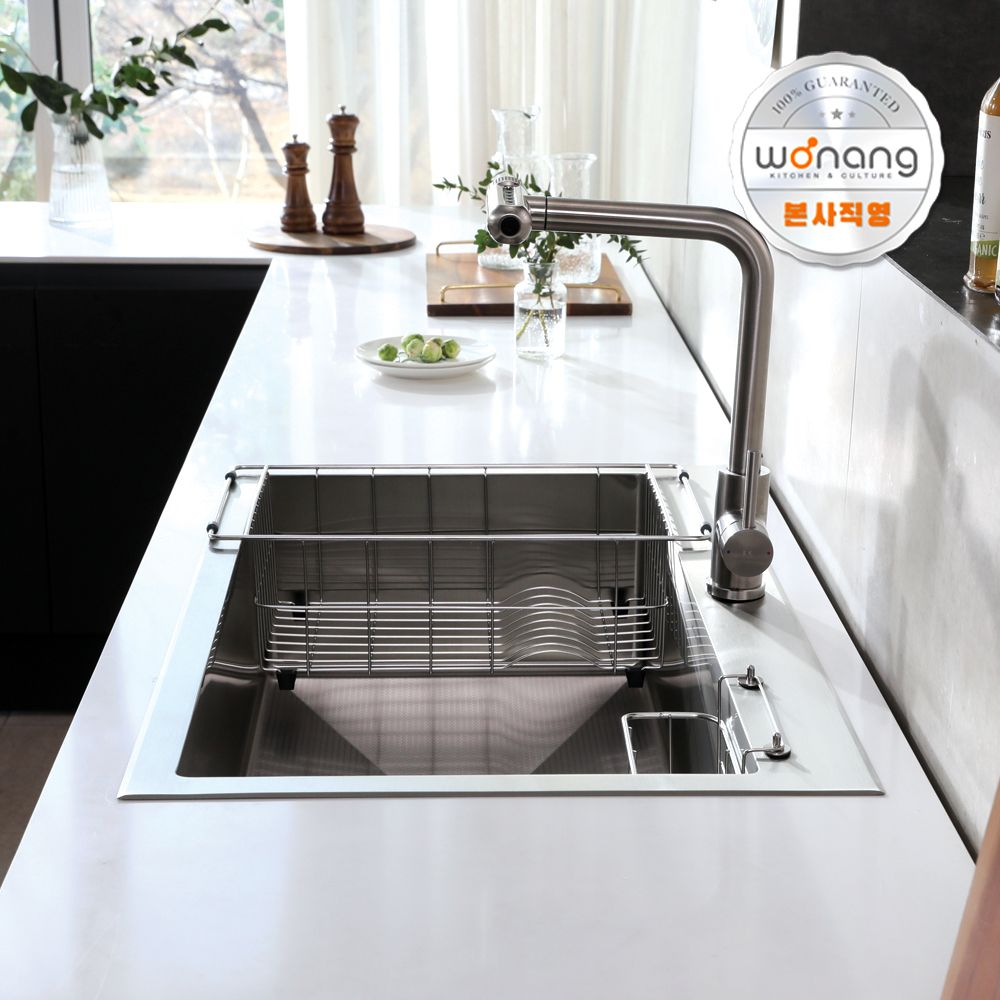 원앙씽크 프리미엄 리폼싱크볼 레비오 LEVIO 850 허니콤 엠보 코팅 사각싱크볼