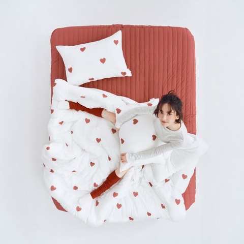 [최대20%쿠폰+사은품] 하트도트 텐셀 모달 100% 차렵이불세트 2colors