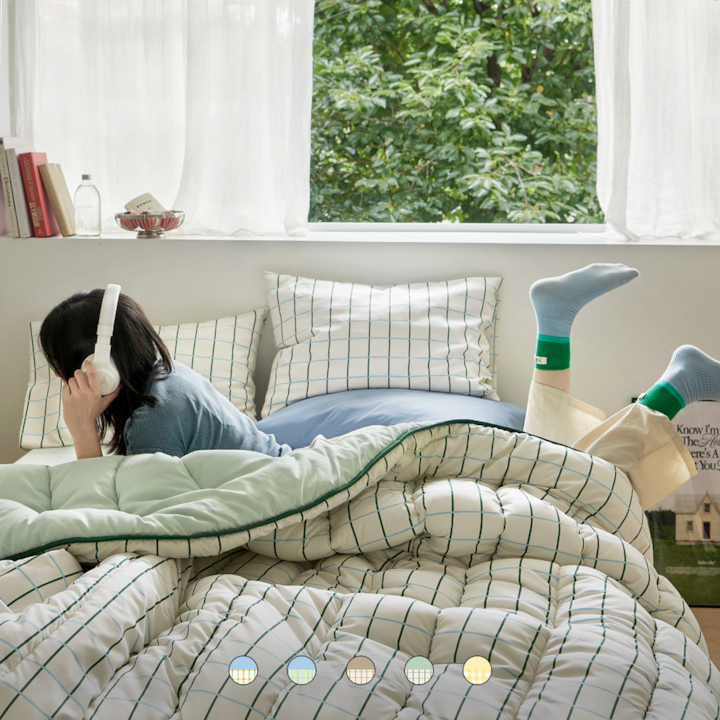 Daily Check カバーのいらない布団セット［8色・2サイズ］