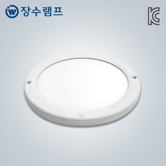 장수램프 LED 원형 센서등 엣지 8인치 20W 현관 베란다 계단 조명 