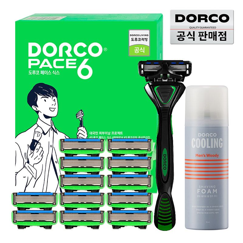 도루코 페이스6 면도 기획세트 2호 ( 면도기+날 총 13입+쉐이빙폼)