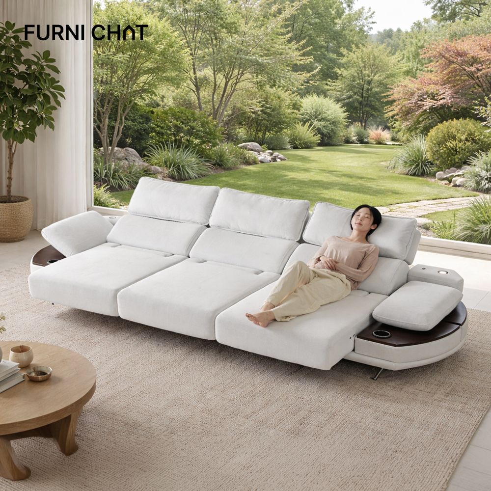 제우스 모션 슬라이드 리클무빙 코모도 패브릭 소파 4인용