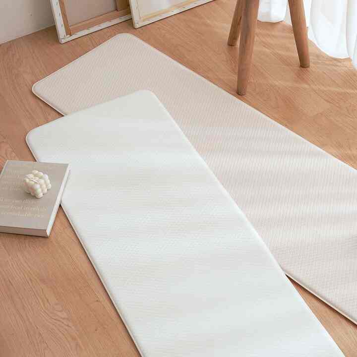 PVC キッチンマット ベージュソリッド［2サイズ］