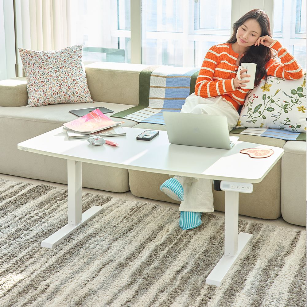 제닉스 아레나 거실테이블 높이조절 듀얼핏 모션데스크 사각형 1200 