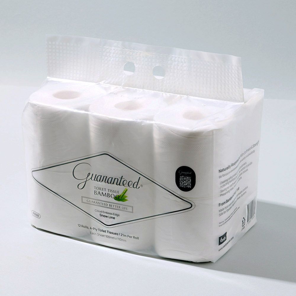 바스틀리 대나무 스노우 토일렛 12롤 4겹 먼지없는 고급 화장지 뱀부 물에잘녹는 두루마리 휴지