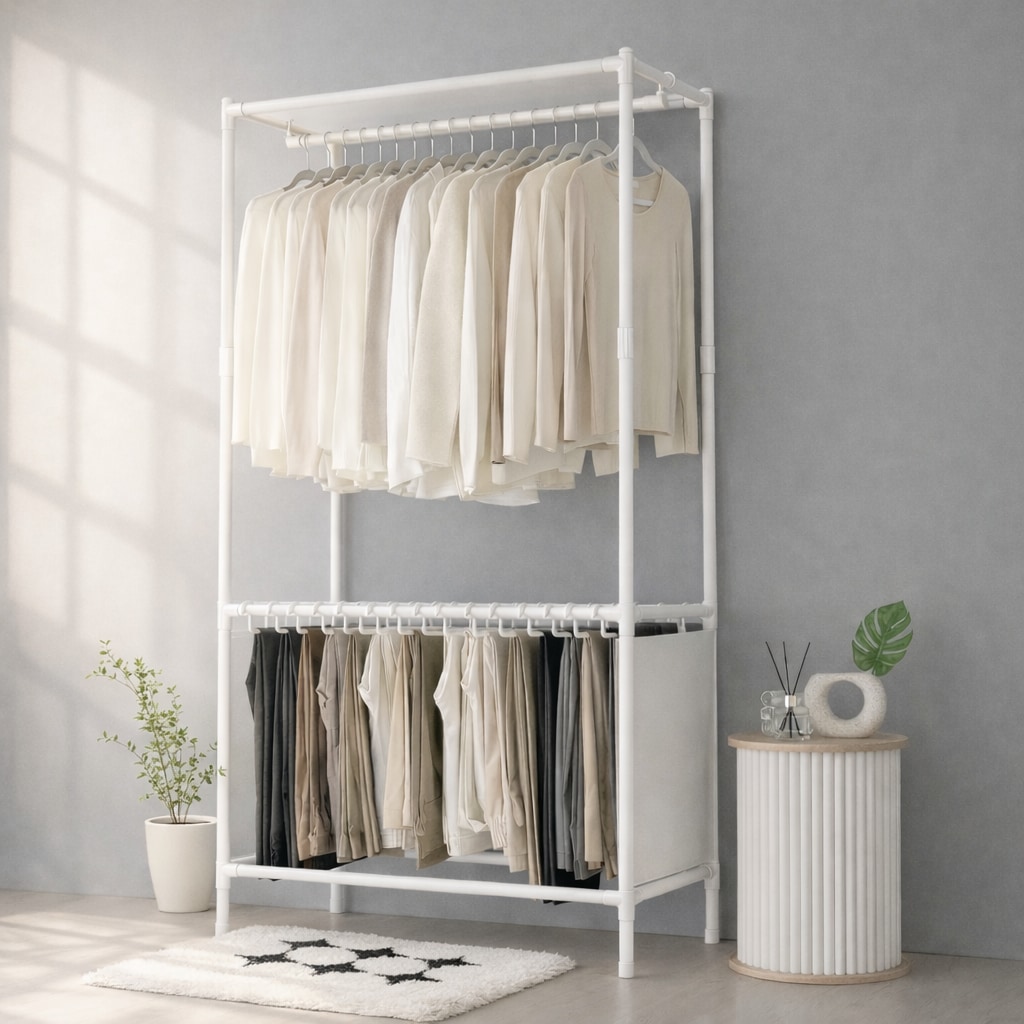 MF매직하우스 무볼트 드레스룸 조립식 싱글 바지걸이 행거 