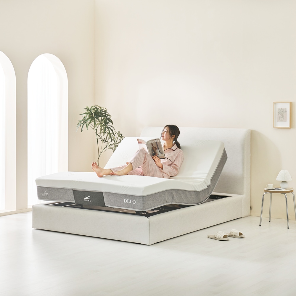 모베모션베드 모베 아모스 퀸 Q / 킹 K 모션베드 헤드형 패브릭 전동침대 메모리폼 매트리스 세트 