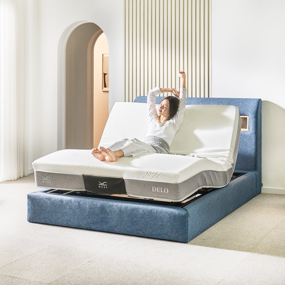 모베모션베드 모베 아다지오 퀸 Q / 킹 K 모션베드 패브릭 헤드형 전동침대 메모리폼 매트리스 세트 