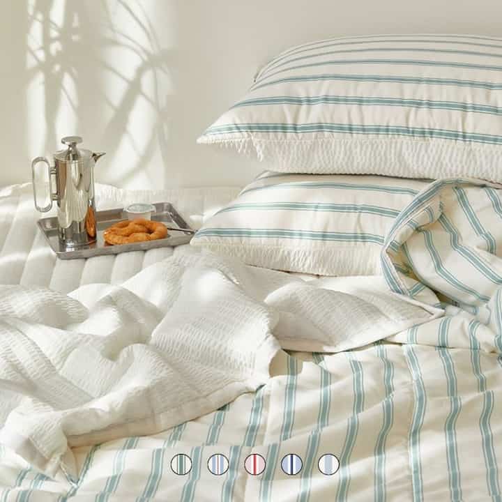 SUMMER DUAL シアサッカー 夏用 冷感 カバーのいらない布団セット［10色・3サイズ］