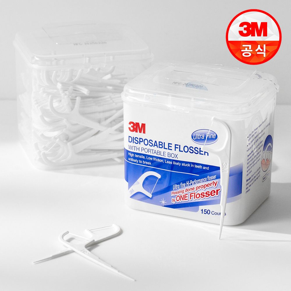 3M 싱글라인 대용량 일회용 치실 150입 초미세 치실