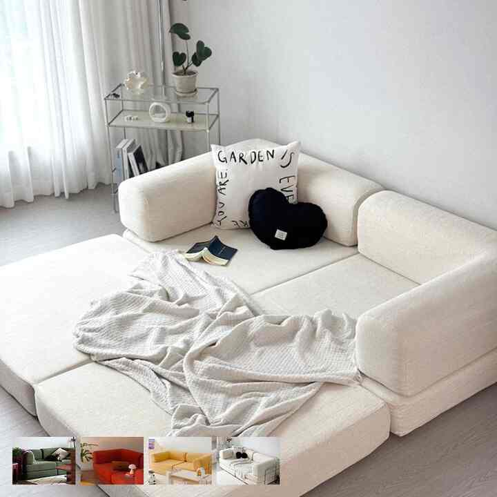 COLMO 3人掛け モジュール 折りたたみ ソファベッド［4色］