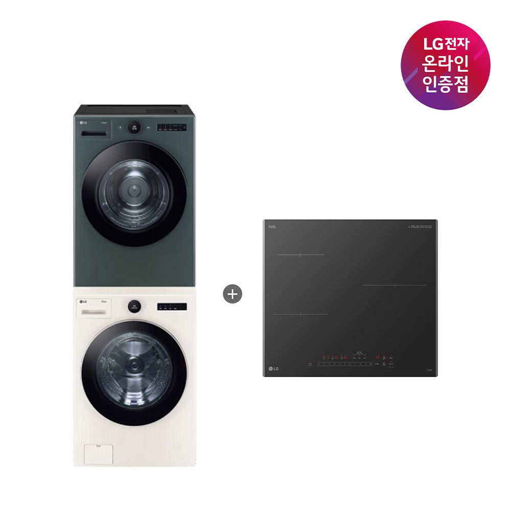 LG전자 LG 트롬 세탁기건조기 세트+LG 인덕션 (FX24ENR-GNG + BEI3ASB2OE)