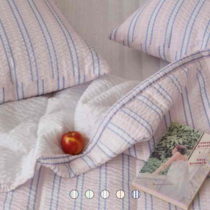 Dear summer シアサッカー 夏用 冷感 カバーのいらない布団［10色・2サイズ］