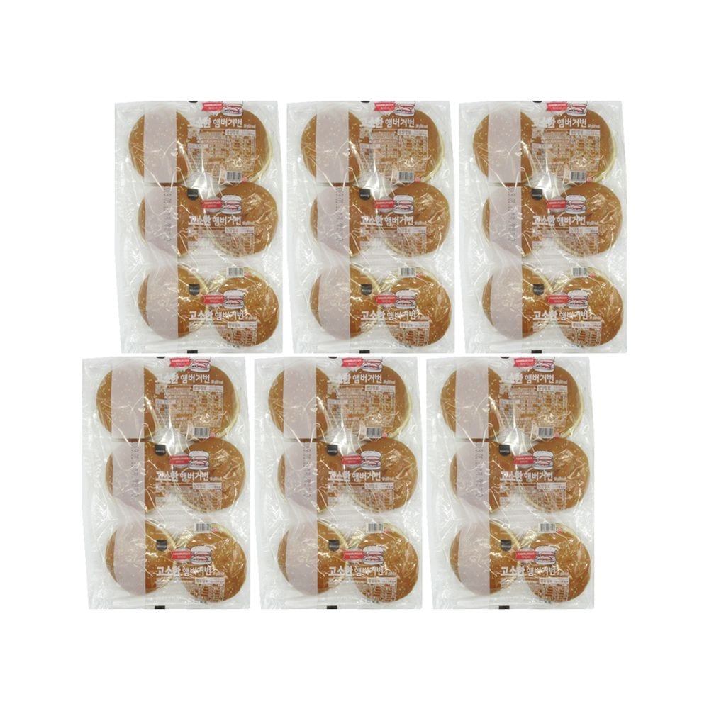 삼립 고소한 햄버거번 햄버거빵 상온 6입(300g) 6봉