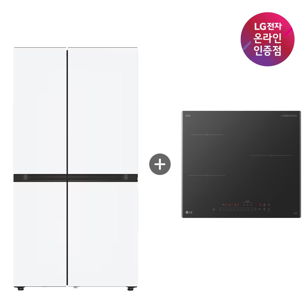 LG전자 LG 오브제 냉장고(양문형) + LG 인덕션 (S836MQQ012 + BEI3ASB2OE)