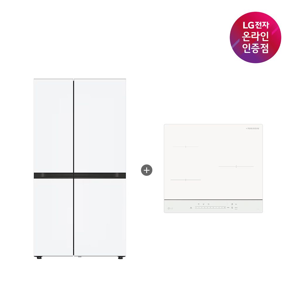 LG전자 LG AI 오브제 냉장고 + 디오스 인덕션 (S836MQQ012 + BEI3QKHLOE)
