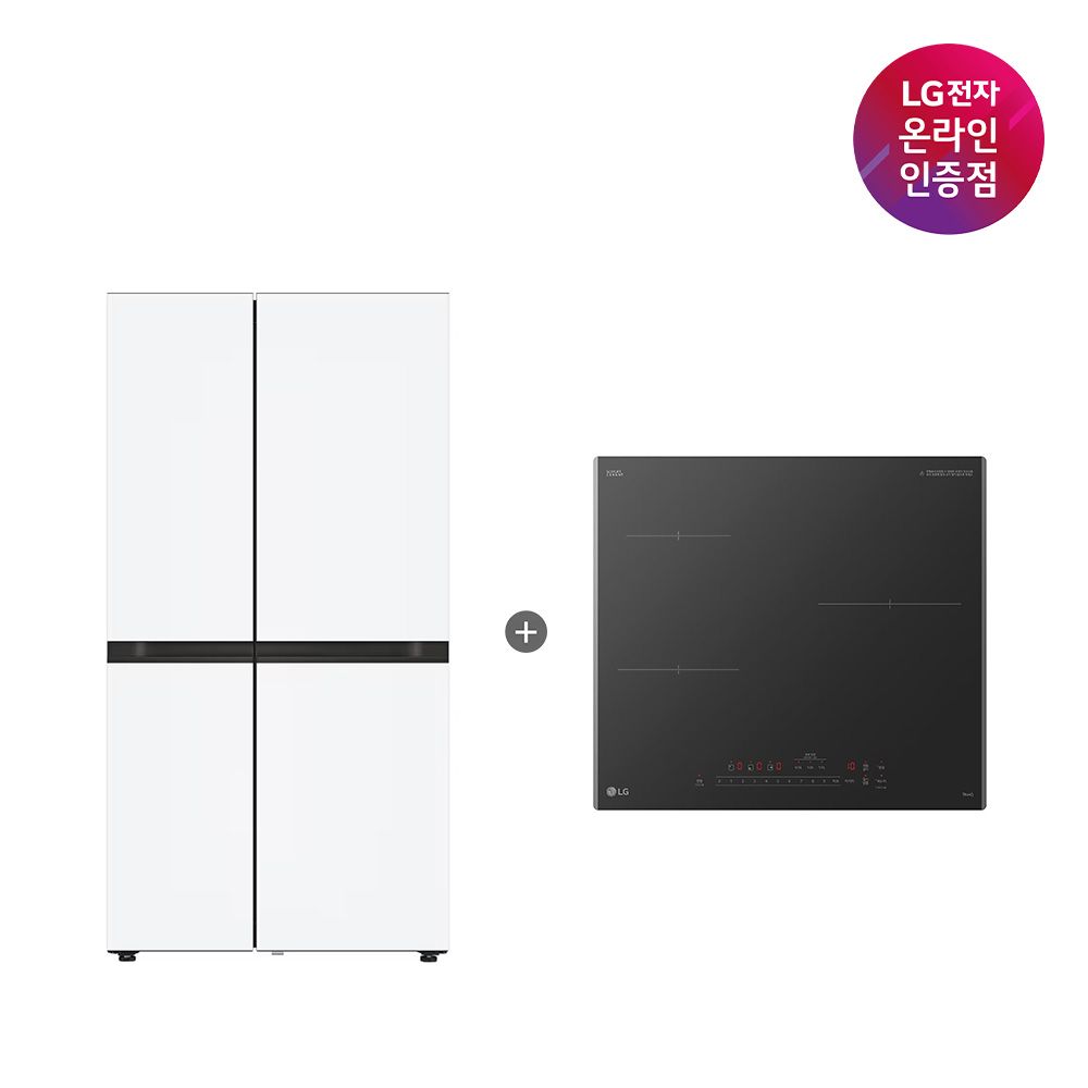 LG전자 LG AI 오브제 냉장고 + 디오스 인덕션 (S836MQQ012 + BEI3ASB2OE)