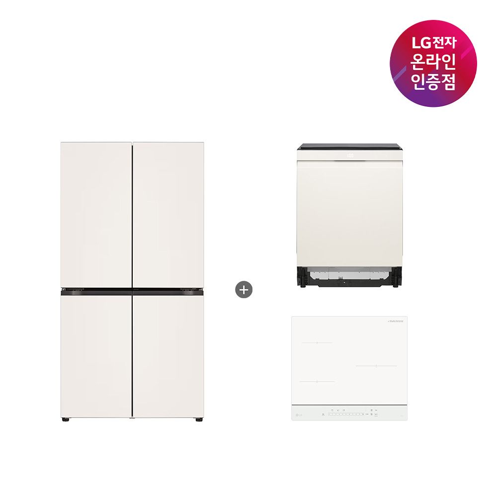 LG전자 LG 냉장고+식기세척기+인덕션(T875MEE111+DUE6BGL1E+BEI3QKHLOE)