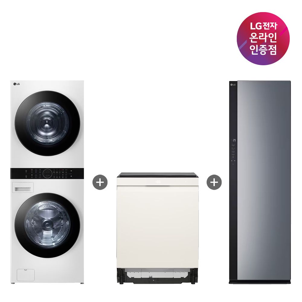LG전자 LG 워시타워+식기세척기+스타일러(W21WAM + DUE6BGL1E + SC5GMR52S)