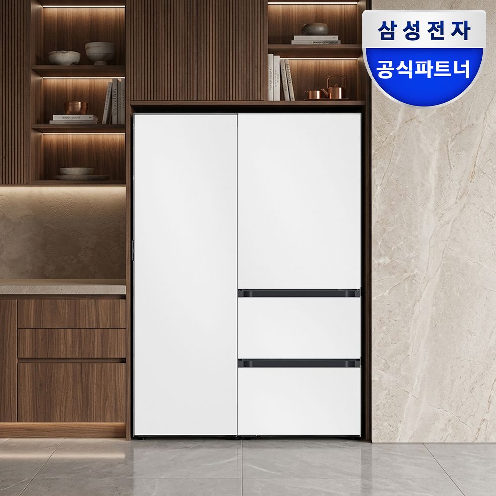 삼성전자 키친핏 1도어 냉장고+ 3도어 김치냉장고 세트 RR40C7905AP+RQ33DB74D2AP