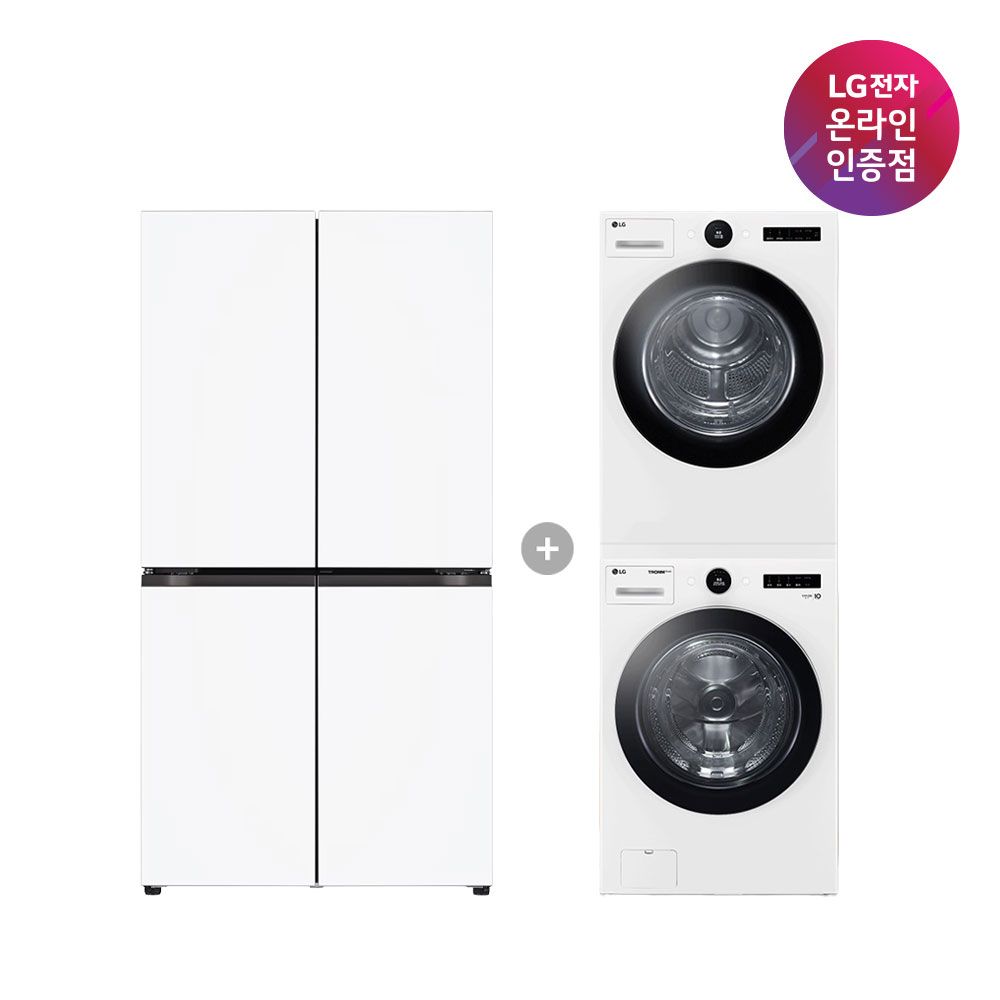 LG전자 LG 디오스 냉장고+트롬 세탁건조기 세트 (T875MHH111+FX23WNR-2WQ)