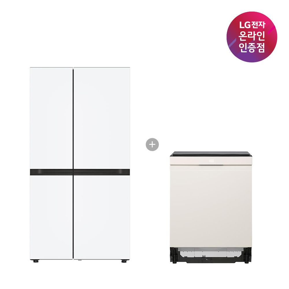 LG전자 LG 디오스 AI 양문형 냉장고 + 식기세척기 S836MQQ012 + DUE6BGL1E