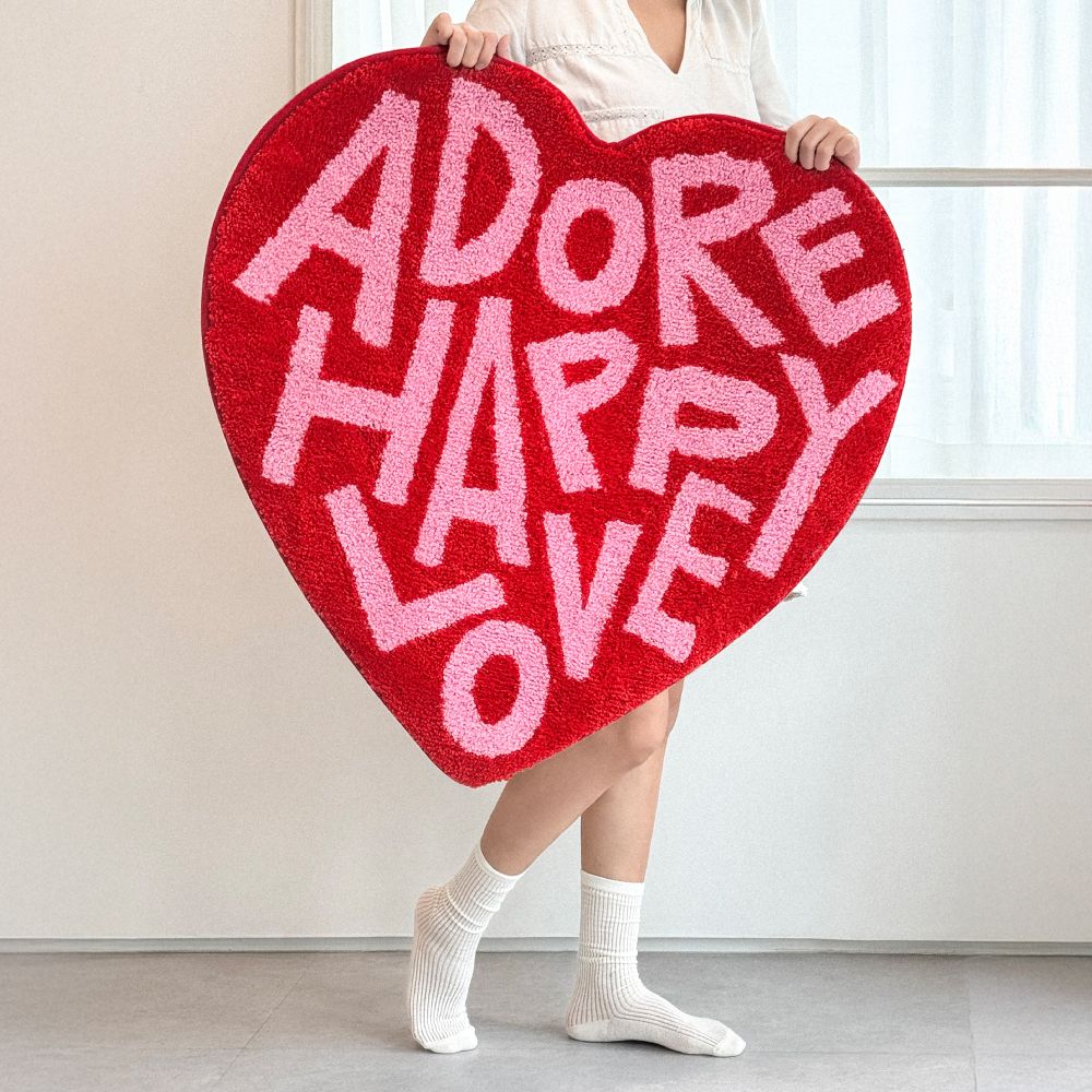 튜나페이퍼 Heart Letter Floor Mat 하트 레터 발매트 80x80 