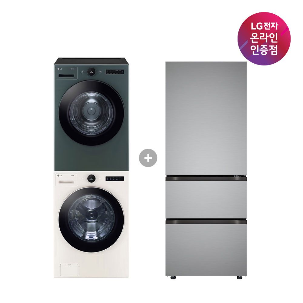 LG전자 LG 트롬 세탁건조기 세트+디오스 김치톡톡 (FX24ENR-GNG+Z330MPSF11)