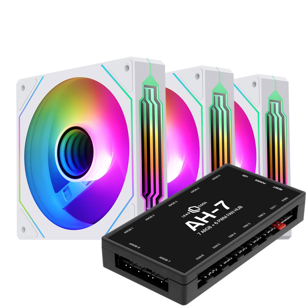 SEGOTEP NR12 ARGB PWM 화이트 3키트 시스템쿨러 120mm 저소음 쿨링팬 컨트롤러