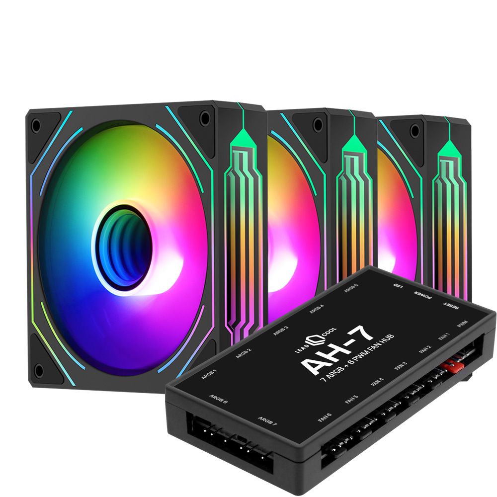 SEGOTEP HB12 ARGB PWM 블랙 3키트 시스템쿨러 120mm 쿨링팬 컨트롤러