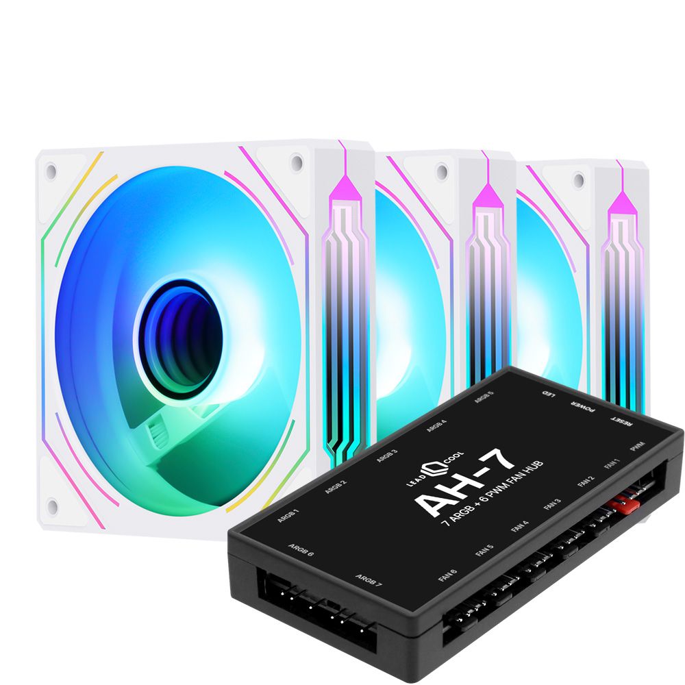SEGOTEP HB12 ARGB PWM 화이트 3키트 시스템쿨러 120mm 쿨링팬 컨트롤러